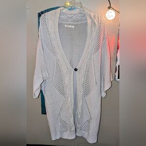 Old Navy Cream Open-Knit Single-Button Cardigan